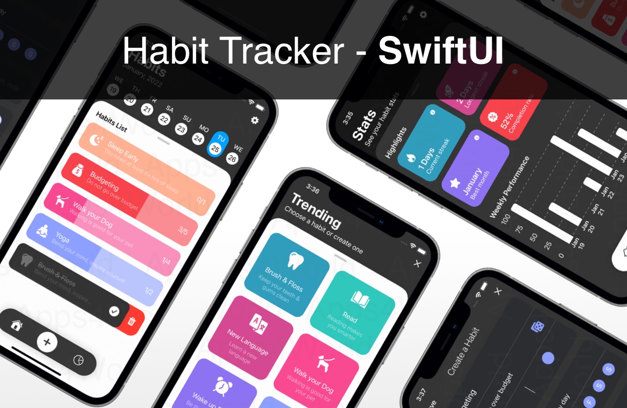 Habit Tracker iOS app template